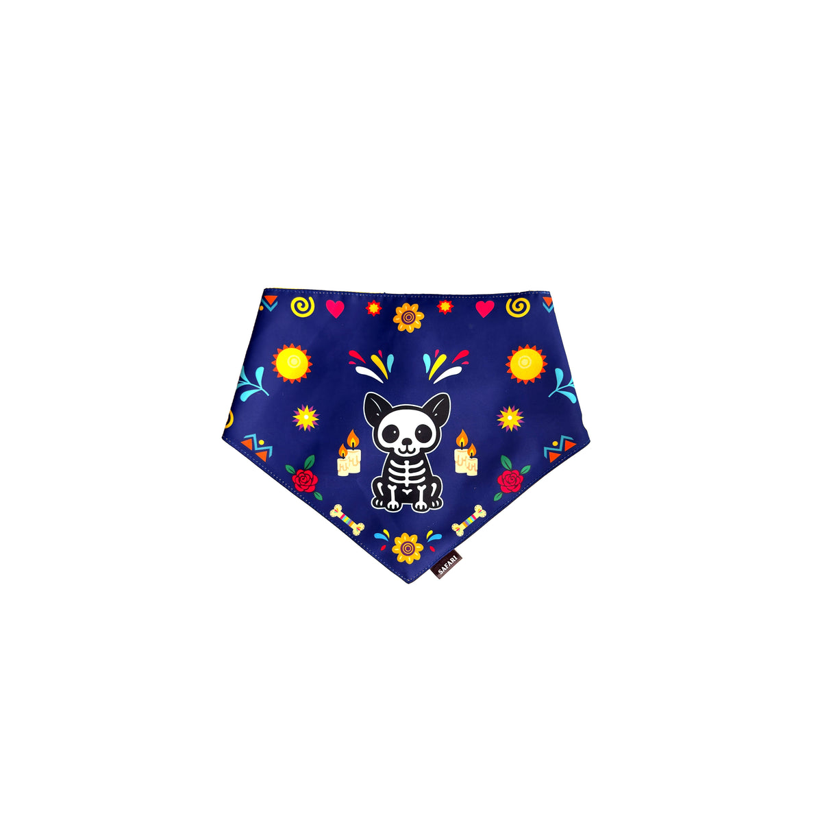 Pañoleta Mascota Dia muertos Azul