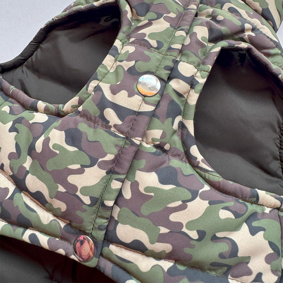 Chaleco Mascota Camuflado verde