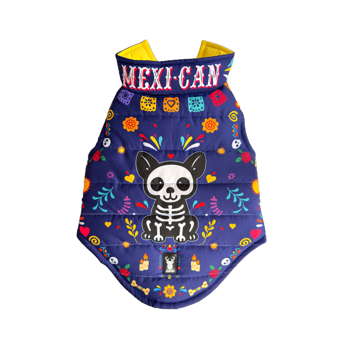 Chaleco Mascota dia de muertos Perro Azul