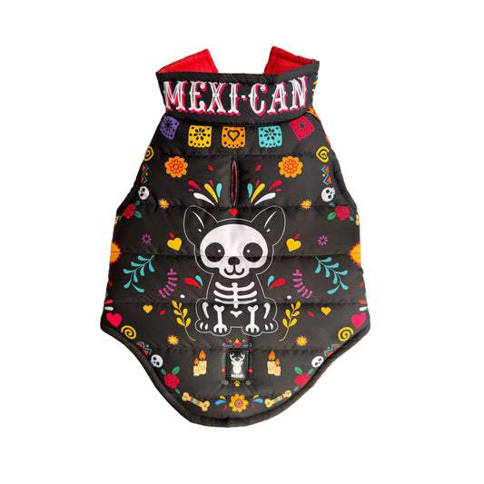 Chaleco Mascota dia de muertos Perro Negro