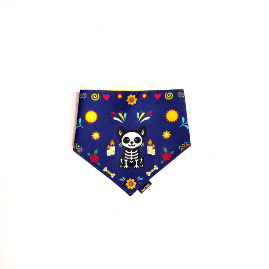 Pañoleta  Mascota Dia muertos Azul